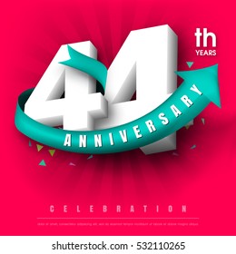Anniversary emblems 44 anniversary template design