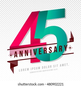 Anniversary emblems 45 anniversary template design