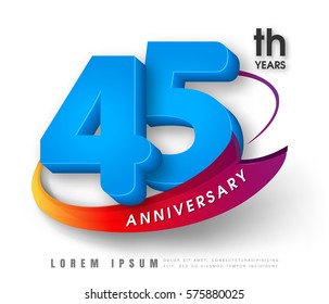 Anniversary emblems 45 anniversary template design