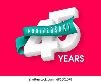 Anniversary emblems 45 anniversary template design