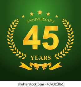 Anniversary emblems 45-anniversary template design