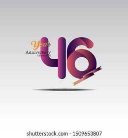 Anniversary emblems 46 in anniversary concept template design