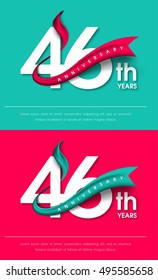 Anniversary emblems 46 anniversary template design