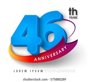 Anniversary emblems 46 anniversary template design