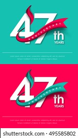 Anniversary emblems 47 anniversary template design