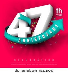 Anniversary emblems 47 anniversary template design