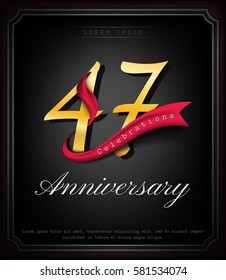 Anniversary emblems 47 anniversary template design