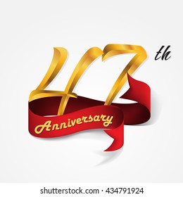 Anniversary emblems 47-anniversary template design