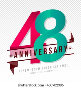 Anniversary emblems 48 anniversary template design