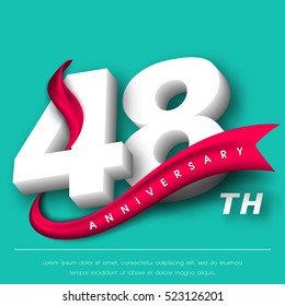 Anniversary emblems 48 anniversary template design