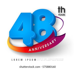 Anniversary emblems 48 anniversary template design