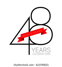 Anniversary emblems 48 anniversary template design