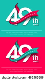 Anniversary emblems 49 anniversary template design