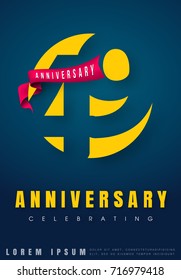 Anniversary emblems 49 anniversary template design. Creative design for your greetings card, flyers, invitation, posters, brochure, banners, calendar