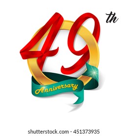 Anniversary emblems 49-anniversary template design