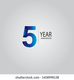 Anniversary emblems 5 in anniversary concept template design