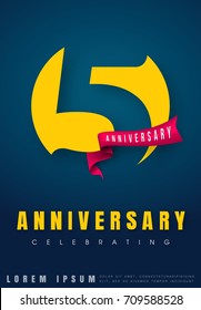Anniversary emblems 5 anniversary template design. Creative design for your greetings card, flyers, invitation, posters, brochure, banners, calendar