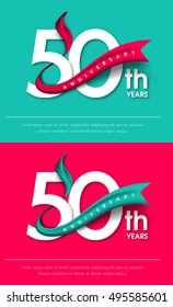 Anniversary emblems 50 anniversary template design