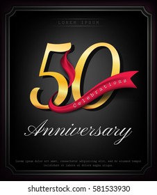 Anniversary emblems 50 anniversary template design