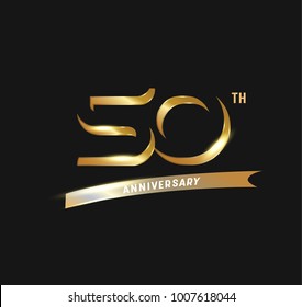 Anniversary Emblems 50th Anniversary Template Design Stock Vector ...