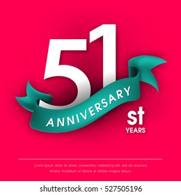 Anniversary emblems 51 anniversary template design