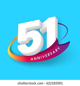 Anniversary emblems 51 anniversary template design