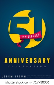 Anniversary emblems 51 anniversary template design. Creative design for your greetings card, flyers, invitation, posters, brochure, banners, calendar