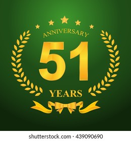 Anniversary emblems 51-anniversary template design