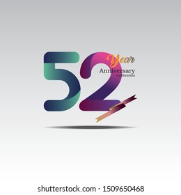 Anniversary emblems 52 in anniversary concept template design