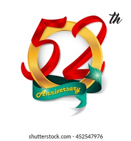 Anniversary emblems 52 anniversary template design