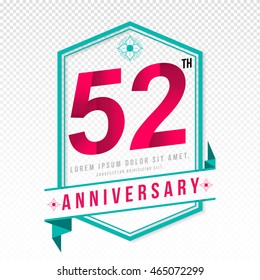 Anniversary emblems 52 anniversary template design