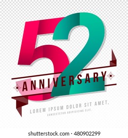Anniversary emblems 52 anniversary template design