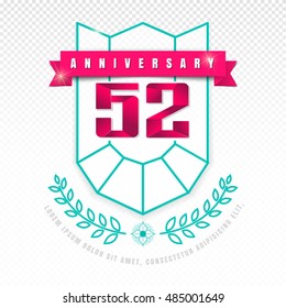 Anniversary emblems 52 anniversary template design