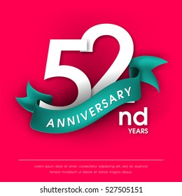 Anniversary emblems 52 anniversary template design