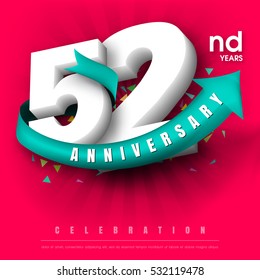 Anniversary emblems 52 anniversary template design