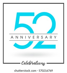 Anniversary emblems 52 anniversary template design
