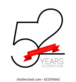 Anniversary emblems 52 anniversary template design