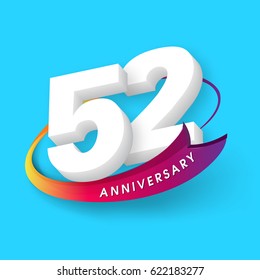 Anniversary emblems 52 anniversary template design