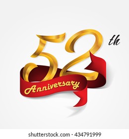 Anniversary emblems 52-anniversary template design