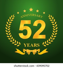 Anniversary emblems 52-anniversary template design