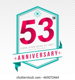 Anniversary emblems 53 anniversary template design