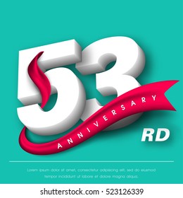 Anniversary emblems 53 anniversary template design