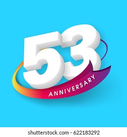 Anniversary emblems 53 anniversary template design