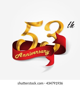 Anniversary emblems 53-anniversary template design