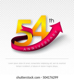 Anniversary emblems 54 anniversary template design