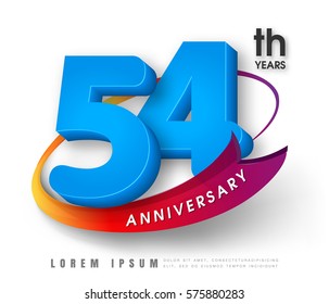 Anniversary emblems 54 anniversary template design