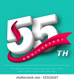 Anniversary emblems 55 anniversary template design