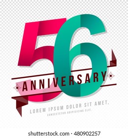 Anniversary emblems 56 anniversary template design