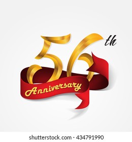 Anniversary emblems 56-anniversary template design