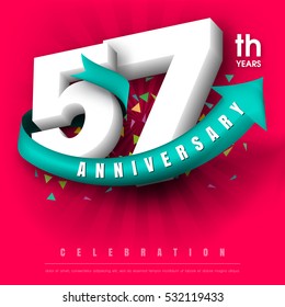 Anniversary emblems 57 anniversary template design